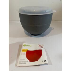 ECOLUTION Micro Pop Silicone Microwave Popcorn Popper 3 Qt Collapsible Gray NEW